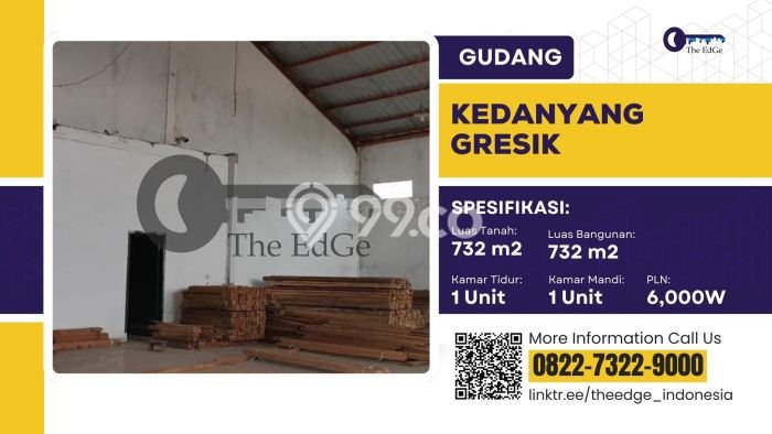 Area Ramai! Gudang Dijual di Kebomas untuk Bisnis Luas Bangunan 732m2 Area Ramai! Gudang Dijual di Kebomas untuk Bisnis Luas Bangunan 732m2
