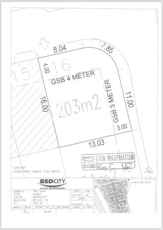 Lahan untuk Dijual di Pagedangan Tangerang Luas 203m2 Lahan untuk Dijual di Pagedangan Tangerang Luas 203m2