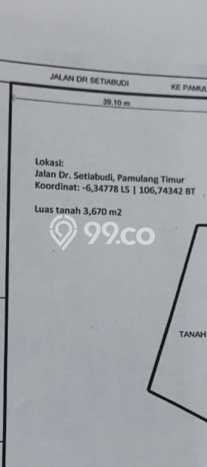 Lahan untuk Dijual di Pamulang Tangerang Selatan Luas 3670m2 Lahan untuk Dijual di Pamulang Tangerang Selatan Luas 3670m2