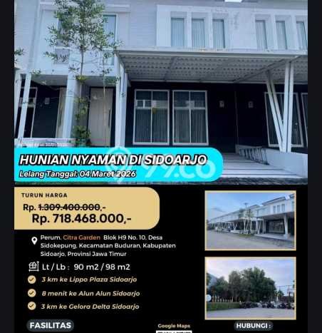 Rumah Strategis Modern Lb 89m2 di Buduran, Sidoarjo Rumah Strategis Modern Lb 89m2 di Buduran, Sidoarjo