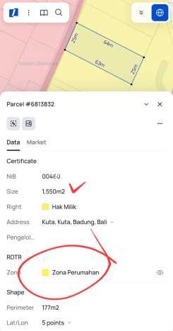 Tanah Kawasan , Luas 1550m2m², Lokasi Premium Tanah Kawasan , Luas 1550m2m², Lokasi Premium