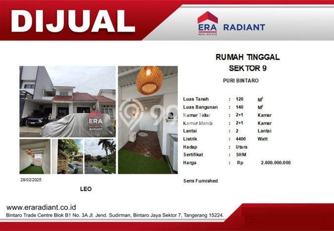 Siap Huni Hunian Elit 3 Kamar di Pondok Aren Dekat ke Mana Saja Siap Huni Hunian Elit 3 Kamar di Pondok Aren Dekat ke Mana Saja