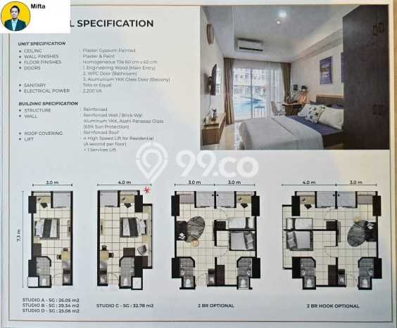 Unit Apartemen Dijual di Pinang, Tangerang, dengan 1 Bedroom, 1 Bathroom Unit Apartemen Dijual di Pinang, Tangerang, dengan 1 Bedroom, 1 Bathroom