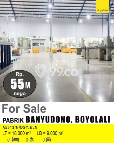 Untuk Dijual! Pabrik di Boyolali Kota Boyolali LT 18000m2 / LB 9000m2 Kawasan Bisnis Untuk Dijual! Pabrik di Boyolali Kota Boyolali LT 18000m2 / LB 9000m2 Kawasan Bisnis