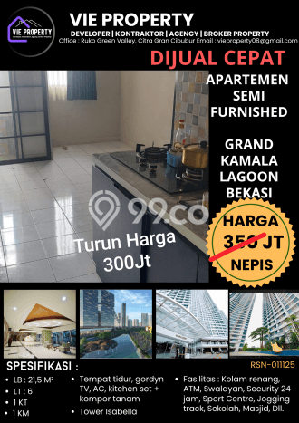 Siap Huni Apartemen 0 KT 1 KM di Kalimalang Luas 21m2 Siap Huni Apartemen 0 KT 1 KM di Kalimalang Luas 21m2