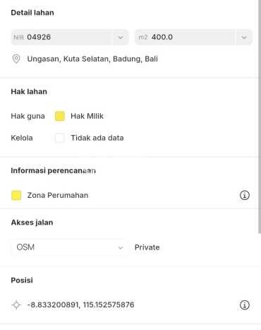 Tanah Dijual di Badung Seluas 400m2 Strategis Tanah Dijual di Badung Seluas 400m2 Strategis