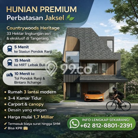 For Sale! Luxury House LT 120m2 Desain Elegan di Rempoa For Sale! Luxury House LT 120m2 Desain Elegan di Rempoa
