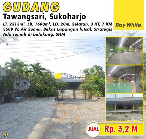 Area Ramai! Gudang Dijual di Tawangsari untuk Bisnis Luas Bangunan 1600m2 Area Ramai! Gudang Dijual di Tawangsari untuk Bisnis Luas Bangunan 1600m2