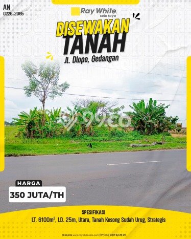 Tanah Kosong Disewakan di Grogol, Sukoharjo, Luas 6100m2 Tanah Kosong Disewakan di Grogol, Sukoharjo, Luas 6100m2