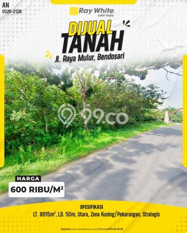 Lahan untuk Dijual Lokasi Bendosari, Sukoharjo Luas 8615m2 - Lahan untuk Dijual Lokasi Bendosari, Sukoharjo Luas 8615m2 -