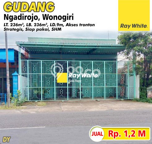 Gudang di Ngadirojo, Luas 236m2m², Jalan Utama, Lokasi Strategis Gudang di Ngadirojo, Luas 236m2m², Jalan Utama, Lokasi Strategis