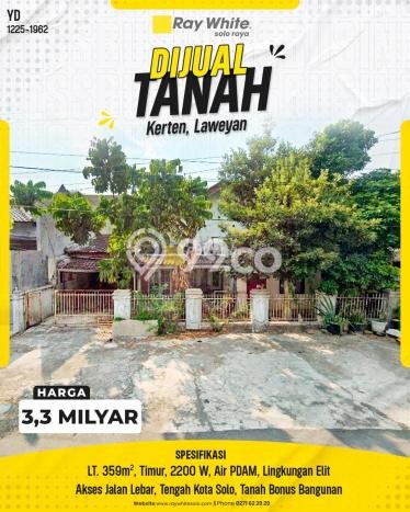 Tanah Dijual Lokasi Laweyan, Solo dengan Luas Tanah 359m2 dan Status SHM Tanah Dijual Lokasi Laweyan, Solo dengan Luas Tanah 359m2 dan Status SHM