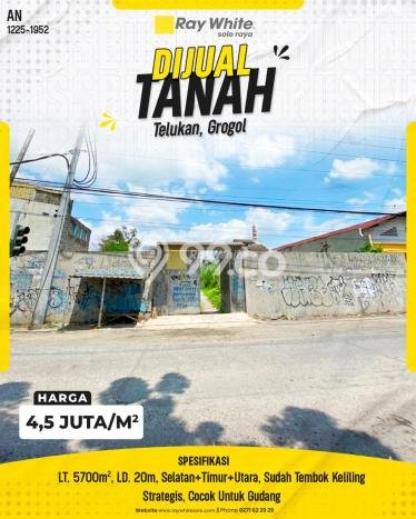 Tanah Dijual Lokasi Grogol, Sukoharjo Luas 5700m2 Legalitas Aman Tanah Dijual Lokasi Grogol, Sukoharjo Luas 5700m2 Legalitas Aman