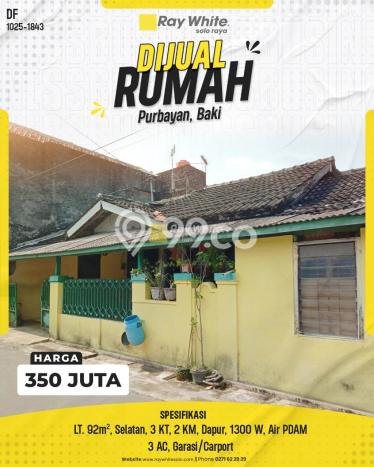 PROPERTI PILIHAN! Rumah Asri area Baki, LT 92m2m² Bangunan 90m2m² PROPERTI PILIHAN! Rumah Asri area Baki, LT 92m2m² Bangunan 90m2m²