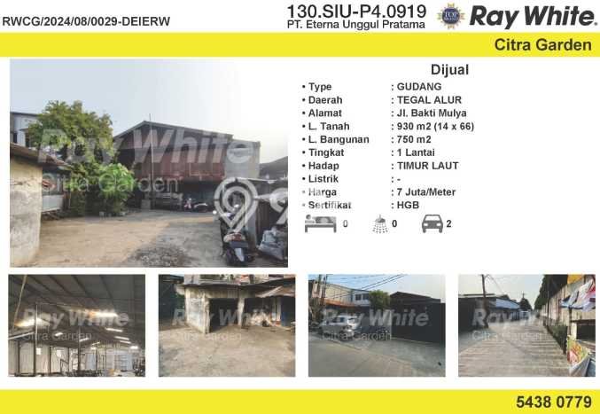 Unit Gudang Dijual di Jakarta Utara LT 930m2 & LB 750m2 Unit Gudang Dijual di Jakarta Utara LT 930m2 & LB 750m2
