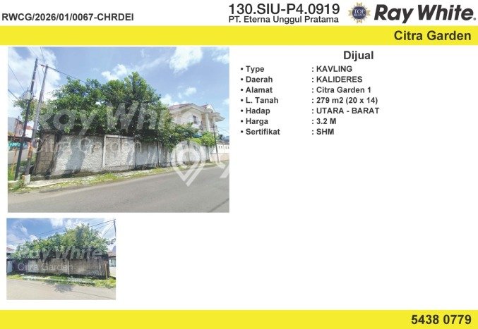 Tanah Dijual di Jakarta Barat Seluas 279m2 Strategis Tanah Dijual di Jakarta Barat Seluas 279m2 Strategis