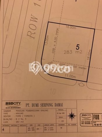 Dijual Tanah Lokasi BSD City, Tangerang Seluas 283m2 Dijual Tanah Lokasi BSD City, Tangerang Seluas 283m2