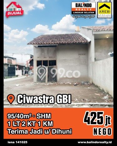 Rumah Mewah dengan Luas Tanah 95m2m² di Kawasan Elite Ciwastra, Bandung Rumah Mewah dengan Luas Tanah 95m2m² di Kawasan Elite Ciwastra, Bandung