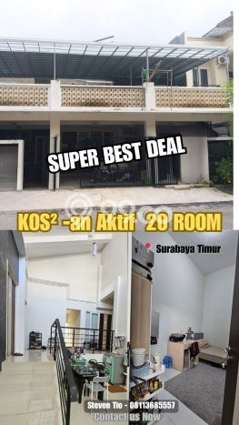 Rumah Kost untuk Dijual di Mulyorejo dengan 20 KT, 18 KM, Luas 450m2 Rumah Kost untuk Dijual di Mulyorejo dengan 20 KT, 18 KM, Luas 450m2