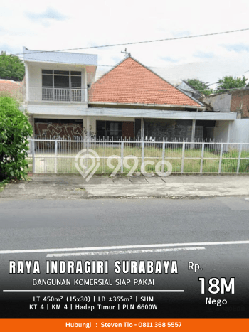 Komersial di Wonokromo, Luas 365m2m², Kawasan Berkembang, Jalan Utama Komersial di Wonokromo, Luas 365m2m², Kawasan Berkembang, Jalan Utama