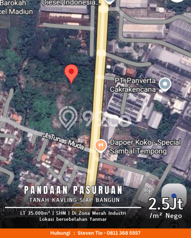 Lahan Kosong Dijual di Pandaan, Pasuruan, Luas 35000m2 Area Strategis Lahan Kosong Dijual di Pandaan, Pasuruan, Luas 35000m2 Area Strategis