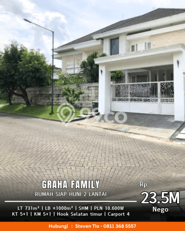 Dijual Rumah Mewah Megah Dengan View Eksklusif di Graha, Surabaya Dijual Rumah Mewah Megah Dengan View Eksklusif di Graha, Surabaya