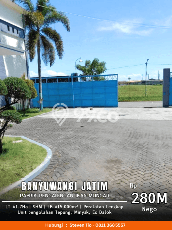 Area Ramai! Gudang Dijual di Banyuwangi untuk Bisnis Luas Bangunan 15000m2 Area Ramai! Gudang Dijual di Banyuwangi untuk Bisnis Luas Bangunan 15000m2