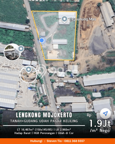 Gudang Dijual di Mojokerto LT 16467m2 & LB 2960m2 Lokasi Terbaik! Gudang Dijual di Mojokerto LT 16467m2 & LB 2960m2 Lokasi Terbaik!