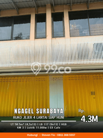 Ruko Premium Kawasan Ngagel, Luas 117m2m², Lokasi Mainroad Ruko Premium Kawasan Ngagel, Luas 117m2m², Lokasi Mainroad