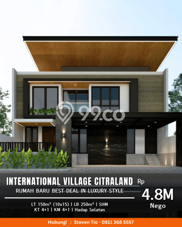 Ready to Use! Luxury House LT 150m2 Desain Elegan di Citraland Ready to Use! Luxury House LT 150m2 Desain Elegan di Citraland