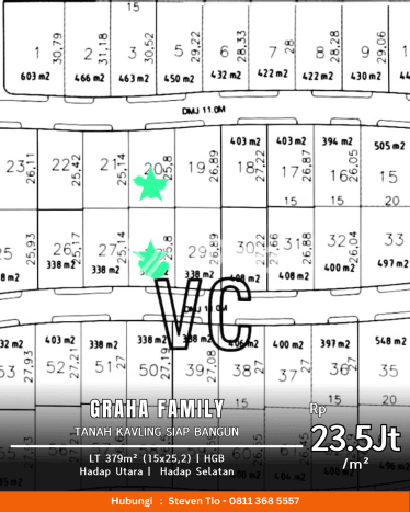 Tanah Kavling untuk Dijual di Wiyung Surabaya 379m2 Tanah Kavling untuk Dijual di Wiyung Surabaya 379m2