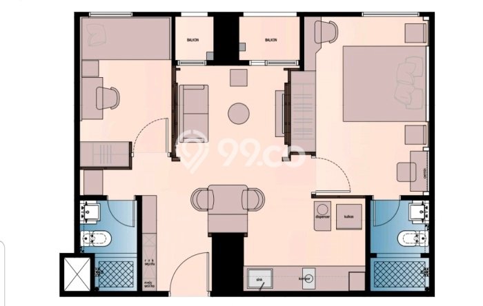 Siap Milik Apartemen 2 KT 2 KM di BSD Siap Milik Apartemen 2 KT 2 KM di BSD