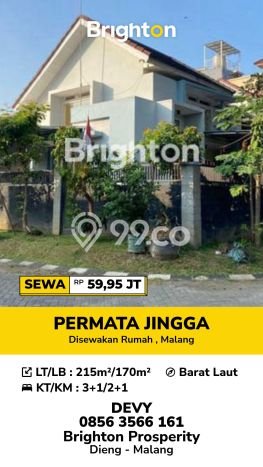 Jarang Ada! Rumah Sewa 3 Kamar Bagus Siap Huni Permata Jingga Jarang Ada! Rumah Sewa 3 Kamar Bagus Siap Huni Permata Jingga