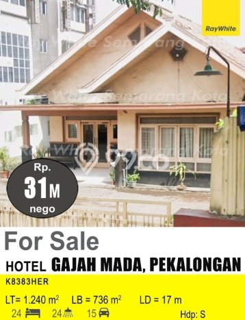 Hotel Strategis di Pekalongan Barat, Luas 736m2m², Mainroad, Area Bisnis Aktif Hotel Strategis di Pekalongan Barat, Luas 736m2m², Mainroad, Area Bisnis Aktif