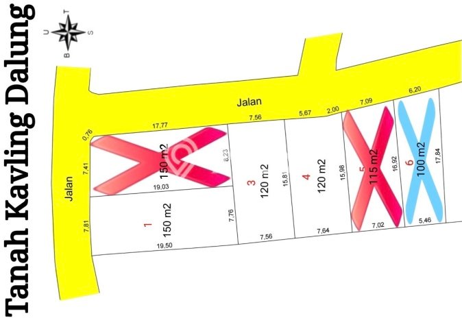 Tanah di Dalung, Luas 150m², Area Komersial Tanah di Dalung, Luas 150m², Area Komersial