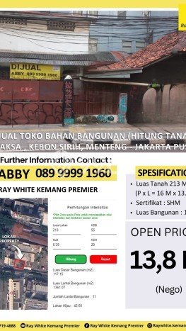 Ruko Dijual Lokasi Emas di Menteng Luas 150m2 Ruko Dijual Lokasi Emas di Menteng Luas 150m2