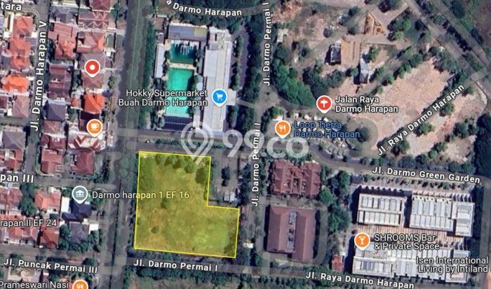 Untuk Dijual Tanah 5888m2 di Darmo permai, Surabaya Untuk Dijual Tanah 5888m2 di Darmo permai, Surabaya