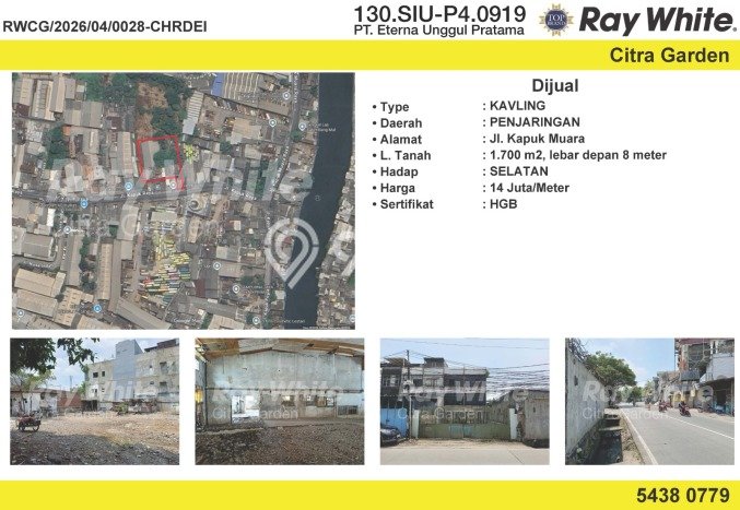 Tanah Kavling di Penjaringan Dijual dengan Luas 1700m2 Tanah Kavling di Penjaringan Dijual dengan Luas 1700m2