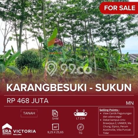 Jual Tanah di Sukun, Luas 234m2m², Lokasi Strategis Jual Tanah di Sukun, Luas 234m2m², Lokasi Strategis