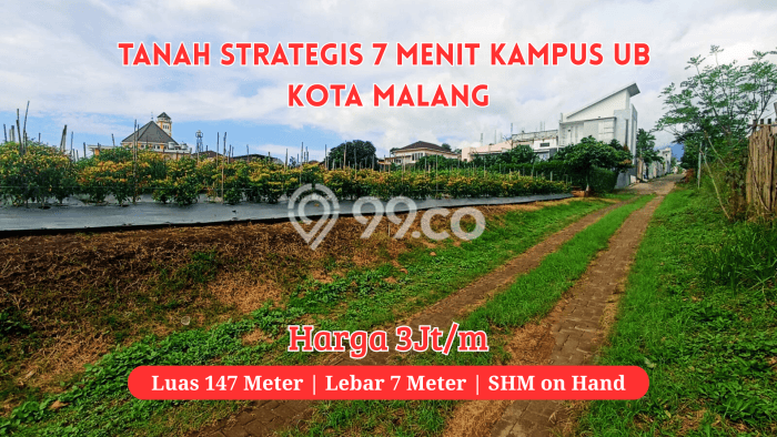 Dijual Tanah Lokasi Merjosari, Malang Seluas 147m2 Dijual Tanah Lokasi Merjosari, Malang Seluas 147m2
