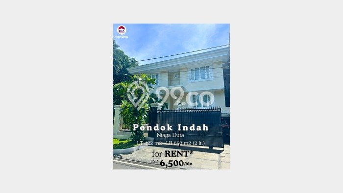 Rumah Sewa Jakarta Selatan LT 422m2 LB 650m2 Kawasan Pondok Indah Rumah Sewa Jakarta Selatan LT 422m2 LB 650m2 Kawasan Pondok Indah
