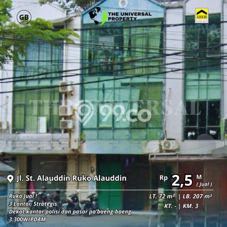 Ruko Premium Kawasan Pa Baeng-Baeng, Luas 207m², Mainroad, Area Bisnis Aktif Ruko Premium Kawasan Pa Baeng-Baeng, Luas 207m², Mainroad, Area Bisnis Aktif