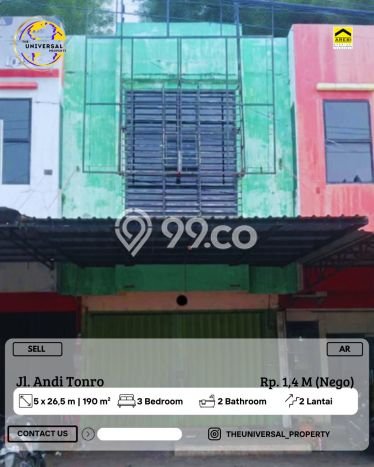 Ruko Bagus Dijual LB 190m2 Lokasi Strategis Makassar Area Cocok untuk Berbisnis Ruko Bagus Dijual LB 190m2 Lokasi Strategis Makassar Area Cocok untuk Berbisnis