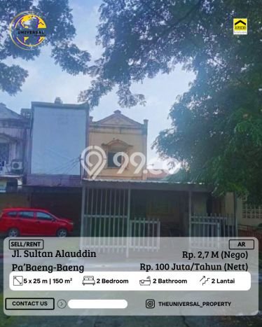 Untuk Dijual! Ruko di Pa Baeng-Baeng Makassar LT 125m2 / LB 200m2 Kawasan Strategis Untuk Dijual! Ruko di Pa Baeng-Baeng Makassar LT 125m2 / LB 200m2 Kawasan Strategis