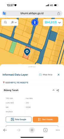 Tanah Siap Bangun Dijual di Badung Punya Luas 200m2 Tanah Siap Bangun Dijual di Badung Punya Luas 200m2