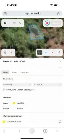 Tanah di Kutuh, Luas 290m², Akses Mudah Tanah di Kutuh, Luas 290m², Akses Mudah