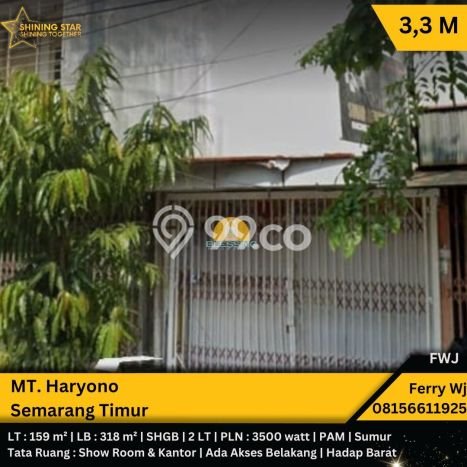 SPECIAL PROPERTY! Rumah area Semarang Timur, LT 159m² Bangunan 318m² SPECIAL PROPERTY! Rumah area Semarang Timur, LT 159m² Bangunan 318m²