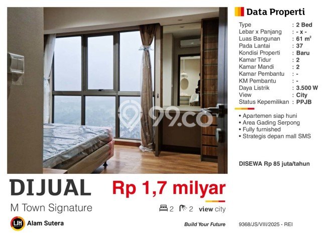 Hunian Apartemen Ideal untuk Dijual di Tangerang dengan 2 Kamar Hunian Apartemen Ideal untuk Dijual di Tangerang dengan 2 Kamar
