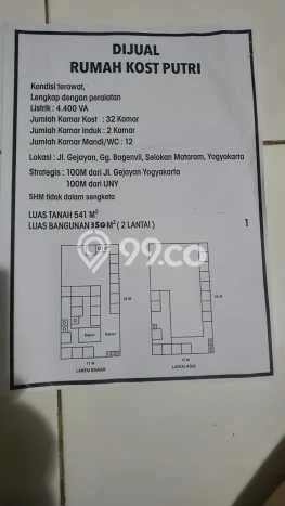 Kost Dijual di Caturtunggal dengan 32 KT dan Luas 350m2 Kost Dijual di Caturtunggal dengan 32 KT dan Luas 350m2