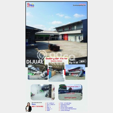 LOKASI STRATEGIS! Gudang Kawasan Babelan, Luas 1800m², Jalan Utama LOKASI STRATEGIS! Gudang Kawasan Babelan, Luas 1800m², Jalan Utama